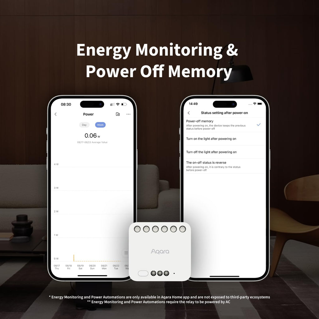 Aqara Dual Relais Modul T2, Rolladensteuerung Lichtschalter, Erfordert Aqara Zigbee 3.0 HUB, Trockenen Knoten Modus für Garagentore Heizkessel, Unterstützt Homekit,Google, Alexa, Matter over Bridge