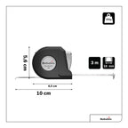 Talmeter Bandmaß 3 Meter I Hultafors I 7-in-1 Massband mit patentierter Zusatzfunktion für Innen- und Aussenmessungen I Genauigkeitsklasse II I Made in EU I 359203