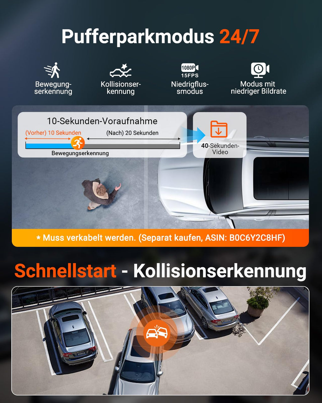 VANTRUE N4S 3 Lens STARVIS 2 Dashcam Auto, 5GHz WiF GPS 1944P+ 1440P+ 2.5K Dash Cam, 3 Channel HDR Nachtsicht Dashcams 10S. Puffer Parkmodus, LTE Optional, Sprachsteuerung, Max 1TB