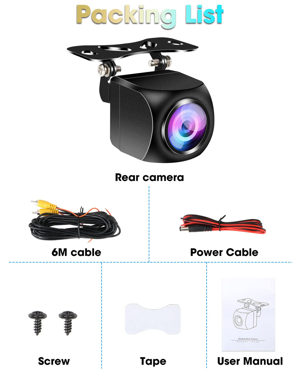 AHD 1080P Rückfahrkamera NTSC & PAL Auto Rückfahrkamera One-Key-Switch-8-Videosignalen Universal IP68 Wasserdicht Nachtsicht HD Auto Rückansicht Kamera für PKW, SUV, Wohnmobil, LKW [Bildrate 25fps]