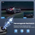 WOLFANG Dashcam Auto Vorne Hinten 4K WiFi Dash Cam mit 32GB SD Karte, Ultra Nachtsicht, 170°Weitwinkel, WDR, 24 Std. Parkmodus, G-Sensor, Loop-Aufnahme