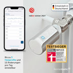 Homematic IP Smart Home Heizkörperthermostat – Evo, Silber, digitaler Thermostat Heizung, Steuerung per App, Alexa, Google Assistant, einfache Installation, Energie sparen, 156650A0