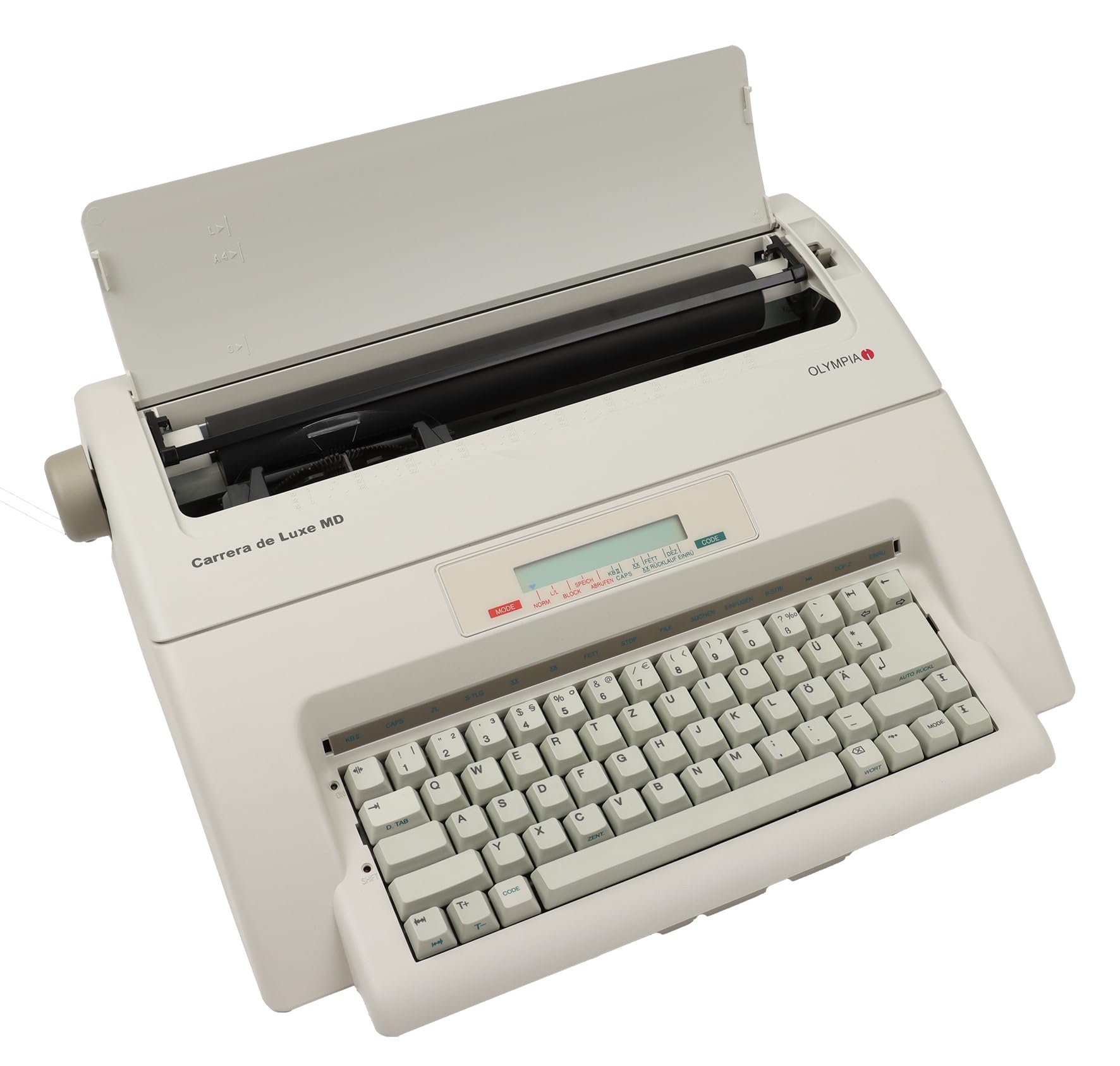 Olympia - Schreibmaschine Olympia Carrera de Luxe MD - Elektronische Schreibmaschine mit Korrekturspeicher - inkl. Farbband - Schriftgröße 10-15 - Automatischer Papiereinzug