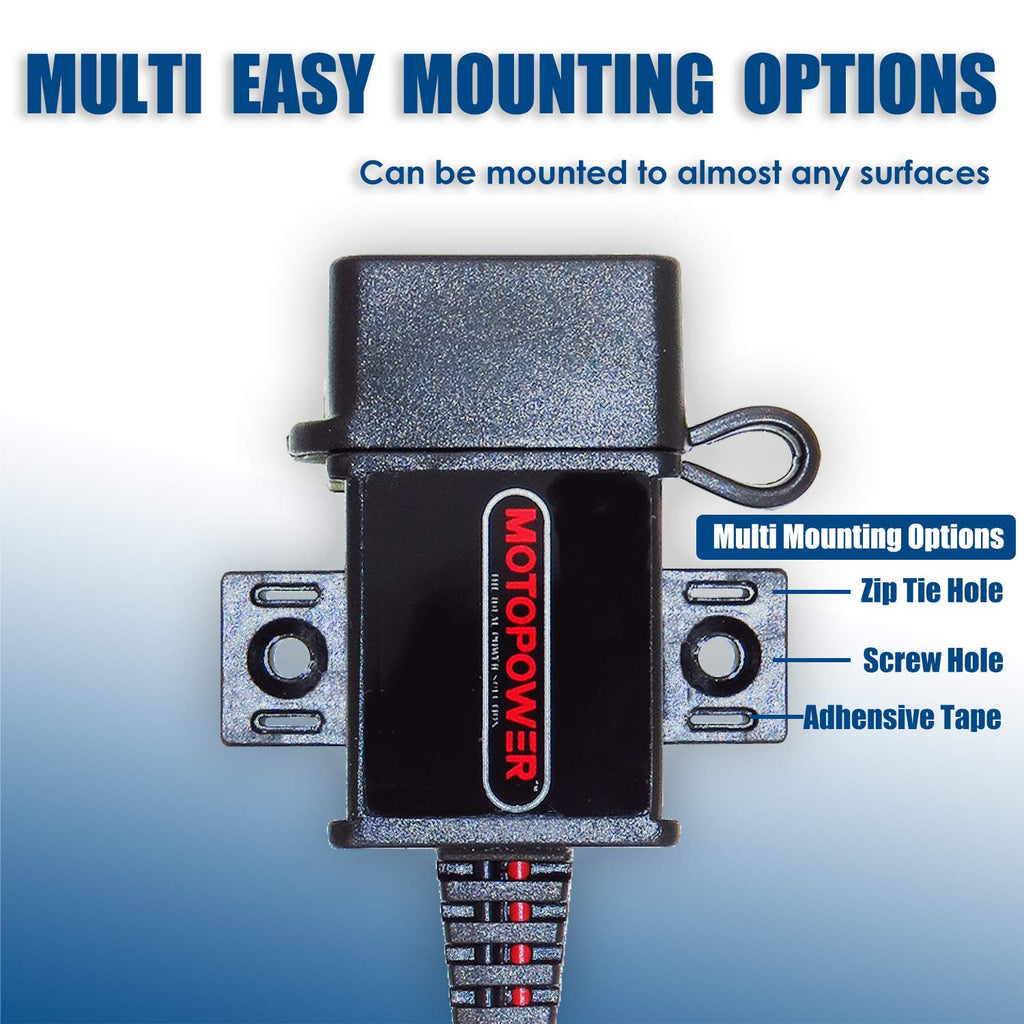MOTOPOWER MP0609A 3,1 Amp Motorrad USB-Ladegerät Kit für Telefon, GPS oder Sportkamera