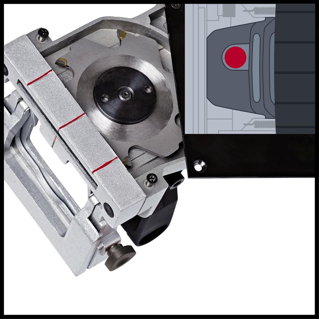 Einhell Flachdübelfräse TC-BJ 900 (860 W, 14 mm, Winkel- und Höheneinstellung, Staubfangsack)