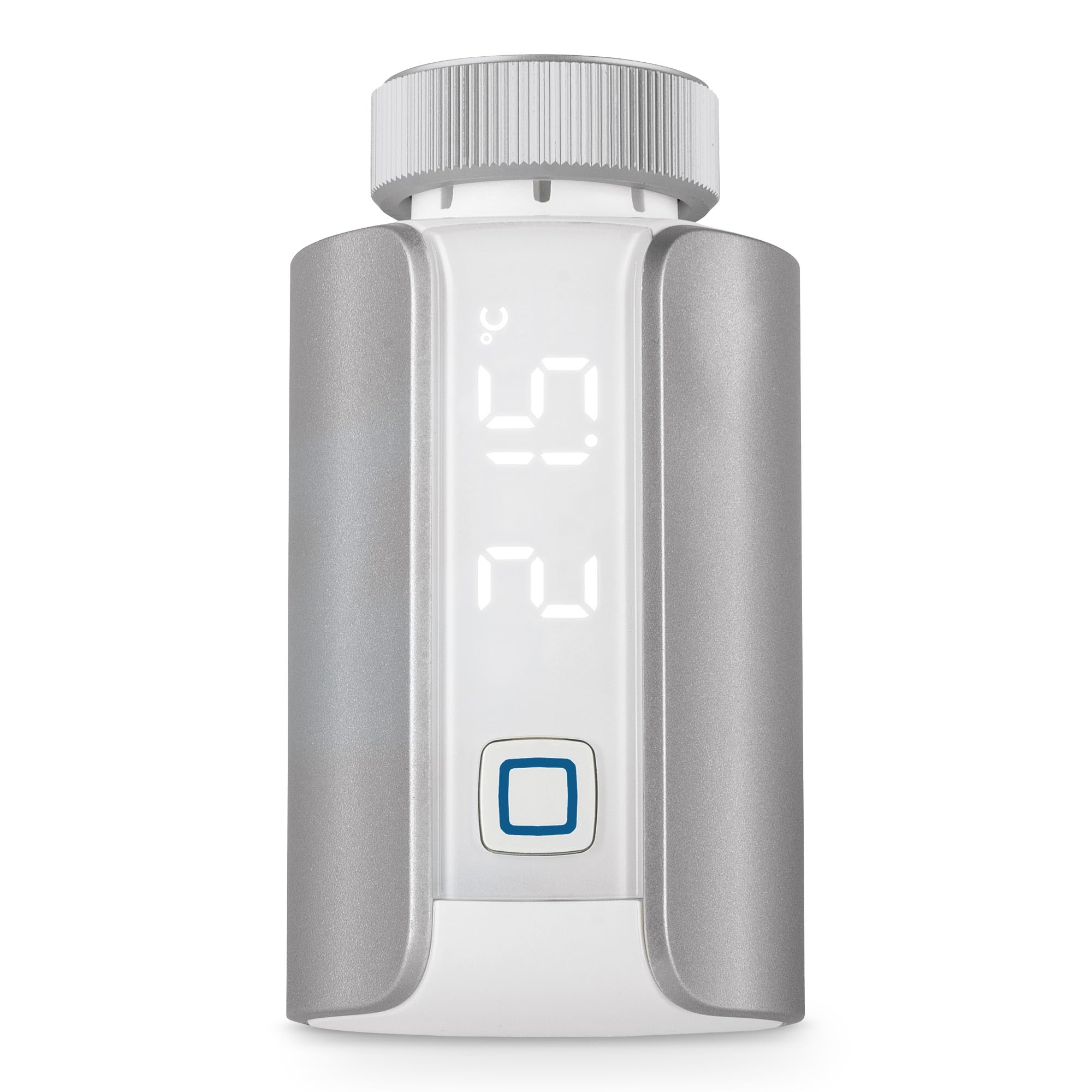 Homematic IP Smart Home Heizkörperthermostat – Evo, Silber, digitaler Thermostat Heizung, Steuerung per App, Alexa, Google Assistant, einfache Installation, Energie sparen, 156650A0
