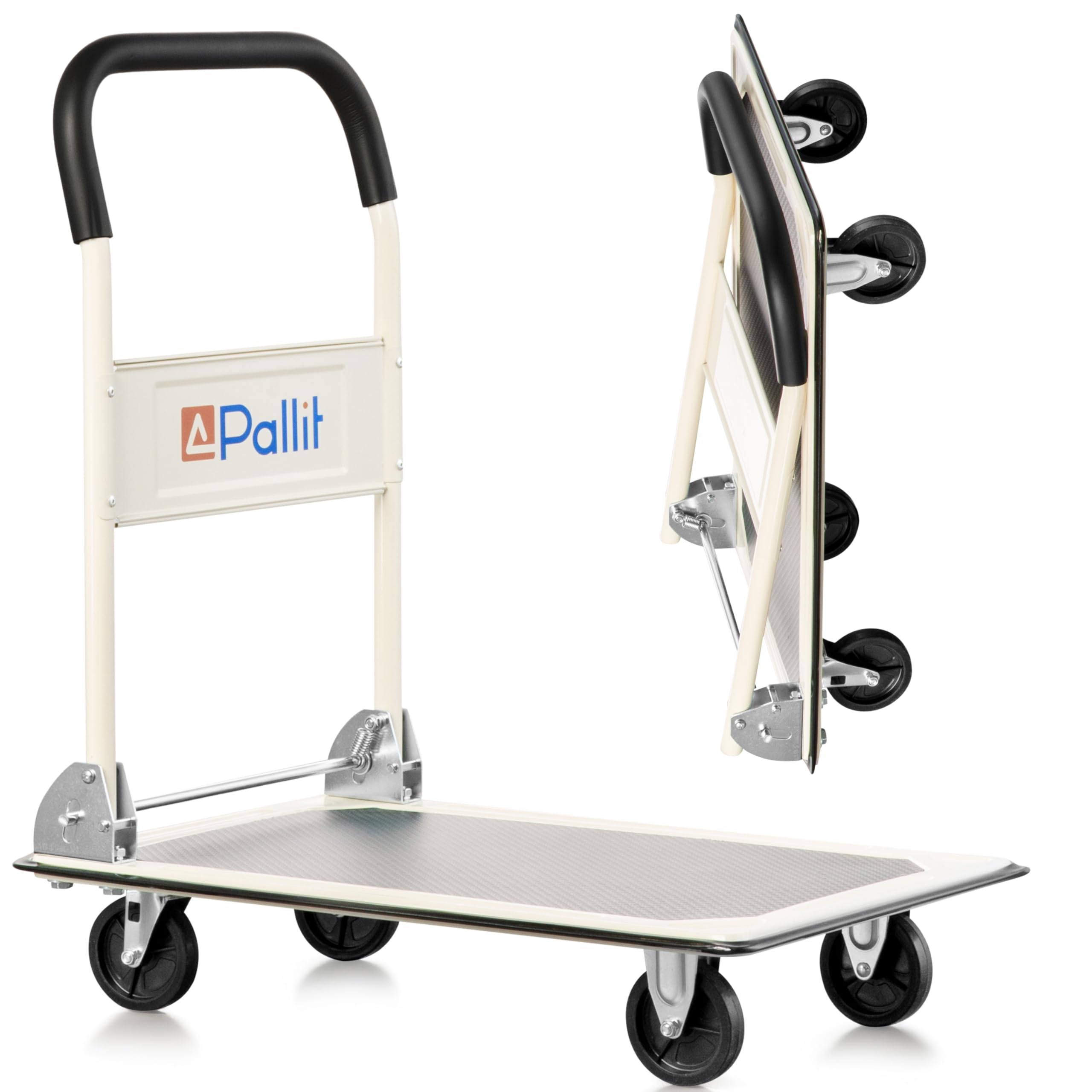 Pallit Carry Transportwagen klappbar 150kg Rollwagen mit Anti-Rutsch-Beschichtung Lenkbarer Plattformwagen Transporthilfe Handwagen