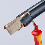 KNIPEX Abmantelungsmesser mit Gleitschuh in Blister isoliert mit Mehrkomponenten-Hüllen, VDE-geprüft 180 mm, 98 55 SB