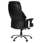 hjh OFFICE 608200 XXL Chefsessel Prado Leder Schwarz Bequemer Bürosessel mit Dicker Polsterung, hohe Rückenlehne