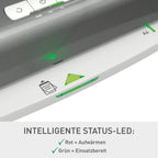 Leitz iLAM Office A3 Laminiergerät, ultraschnelle Aufwärmzeit von 1 Min, für 75-125 mic Folien, Eingabehilfen-LEDs & LED-Status, Anti-Stau, Auto-Abschaltung, inkl 5 Laminierfolien, Grau/Weiß, 72530084