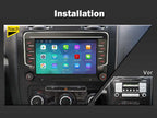 Erisin Qualcomm 8GB+128GB 8-Kern Android 14 Autoradio mit navi für VW Golf 5 6 T5 Caddy Polo Passat B6 Touran Skoda Seat Tiguan, 7" 2 Din Bluetooth Radio mit CarPlay Android Auto DAB+ WiFi IPS Canbus