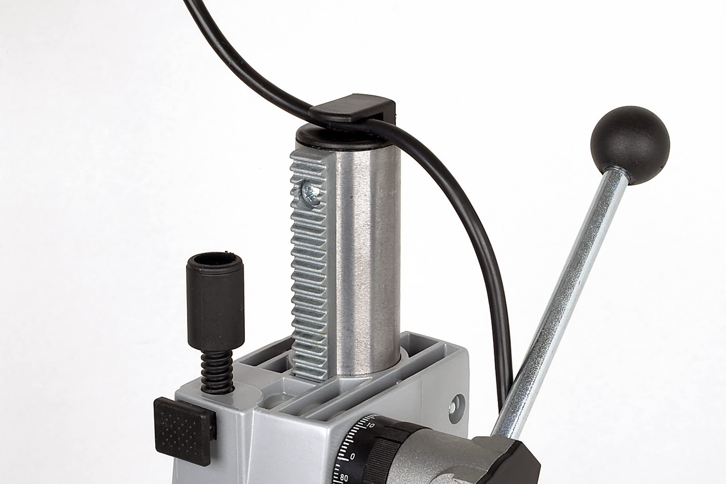 wolfcraft Bohrständer - Verstellbare Halterung für Bohrmaschinen - zum exakten & sicheren Bohren auf Flächen, Leisten & Rundmaterial - 5027000