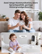GHB Babyphone mit Kamera 5 Zoll HD IPS Bildschirm 720P 5000 mAh VOX-Energiesparmodus 4-Fach-Zoom Nachtsicht Zwei-Wege-Audio Temperatursensor