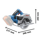 Bosch Professional 18V System Akku Kreissäge GKS 18V-57 G (Sägeblatt-Ø: 165mm, Schnitttiefe: 57 mm, inkl. L-BOXX, ohne Akku/ Ladegerät)