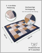 ULLENBOOM Krabbeldecke für Baby 140x140 cm, 100% Oeko-TEX Materialien, Made in EU, Dick & weich gepolstert, Wale - ideal als Babydecke, Krabbelmatte & Spieldecke Baby