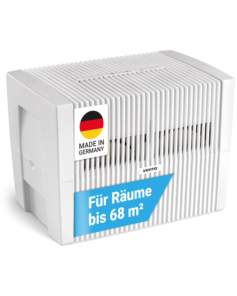 Venta Luftbefeuchter LW45 Classic Original, sehr leise 20 dB(A), energieeffizient 2 Watt, hygienische Kaltverdunstung ohne Filter, großer 10 l-Tank, bis 68 m², mit Duftfunktion