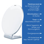 Beurer TL 100 2-in-1 LED Tageslichtlampe und Stimmungslicht, mit Farbwechselfunktion, bequeme App Steuerung, 1 Stück (1er Pack), Weiß