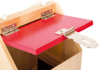 small foot Schlosshaus, aus Holz, mit Schlössern, Riegeln, Hebeln, Scharnieren und Sicherheitskette, ab 3 Jahren, 4432 Spielzeug, Naturholz