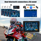 CAMECHO [2025 Carplay Motorrad Dash Navi Display für Moto, 5 Zoll HD-Touchscreen Wasserdicht Motorcycle Navigationsgeräte mit Wireless Carplay Android Auto Bluetooth GPS FM EQ Ton