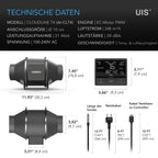 AC Infinity CLOUDLINE PRO T4 – Leises Inline-Lüftersystem 100 mm mit Temperatur-/Feuchtigkeits-VPD-Controller und App-Steuerung, für Grow-Zelte und Hydroponik