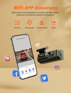 iZEEKER 2,5K Dashcam Auto, WiFi Dash Cam mit 32GB SD Karte, Mini Auto Kamera, 1440P Dash-Cam Auto mit APP Steuerung, 24/7 Parküberwachung, WDR Nachtsicht, 170° Weitwinkel, G-Sensor, Loop-Aufnahme