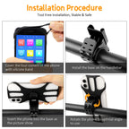 Rouclo Handyhalterung Fahrrad, Universal 360° drehbare, Handyhalter Motorrad Kompatibel mit iPhone 15/15plus/15pro/15pro max/14/13/12/11/XS, 4,5-7 Zoll Smartphones (Schwarz-4) 1