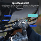 LEXIN G1 Motorrad Bluetooth 5.0 Kopfhörer, Helm Headset für Musik und Navi-Ansage Hören, Freihändiger Anruf, Sprachbefehl-Assistenten, HD Lautsprecher, DSP und CVC Geräuschunterdrückung, Einzelpack