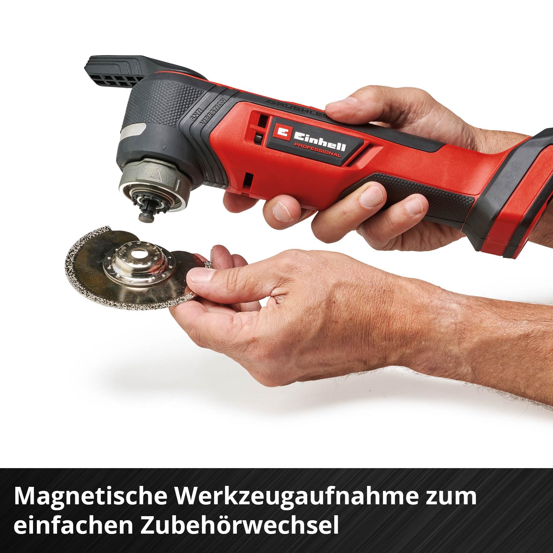 Einhell Professional Akku-Multifunktionswerkzeug TP-MG 18 Li BL-Solo Power X-Change (18 V, 3 Funktionen, magnetische Werkzeugaufnahme, inkl. Zubehör, ohne Akku)