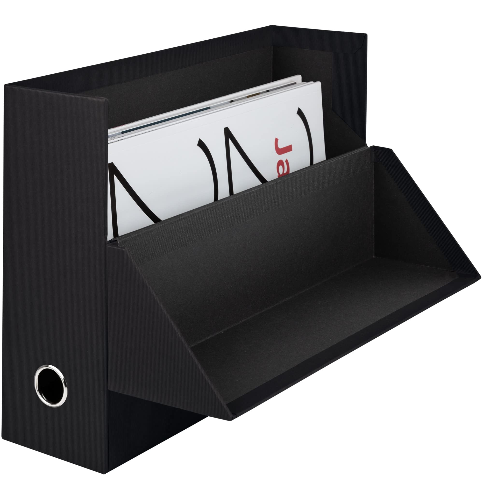 Rössler SOHO Archivbox A4 |Aufbewahrungsbox mit Deckel Pappe | Dokumentenbox A4 | Box mit Deckel | Aufbewahrungsbox mit Deckel Karton | 335 x 95 x 255 mm | 1 Stück | Farbe: Schwarz