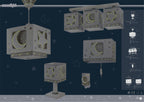 Dalber Lampe kinderzimmer, kinderlampe Pendelleuchte Hängelampe, Deckenleuchte Kinder, Deckenlampe kinderzimmer, Mond und Sterne Grau MoonLight, 63232E, E27