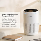 Bosch Air 2000 Luftreiniger - Für Räume bis zu 37,5 m² - Entfernt effizient Schadstoffe - Mit 3-in-1 Luftfilter, Smart Sensor, Automatikmodus, Ruhemodus (< 25 dB(A)) - CADR: 180 m³/h