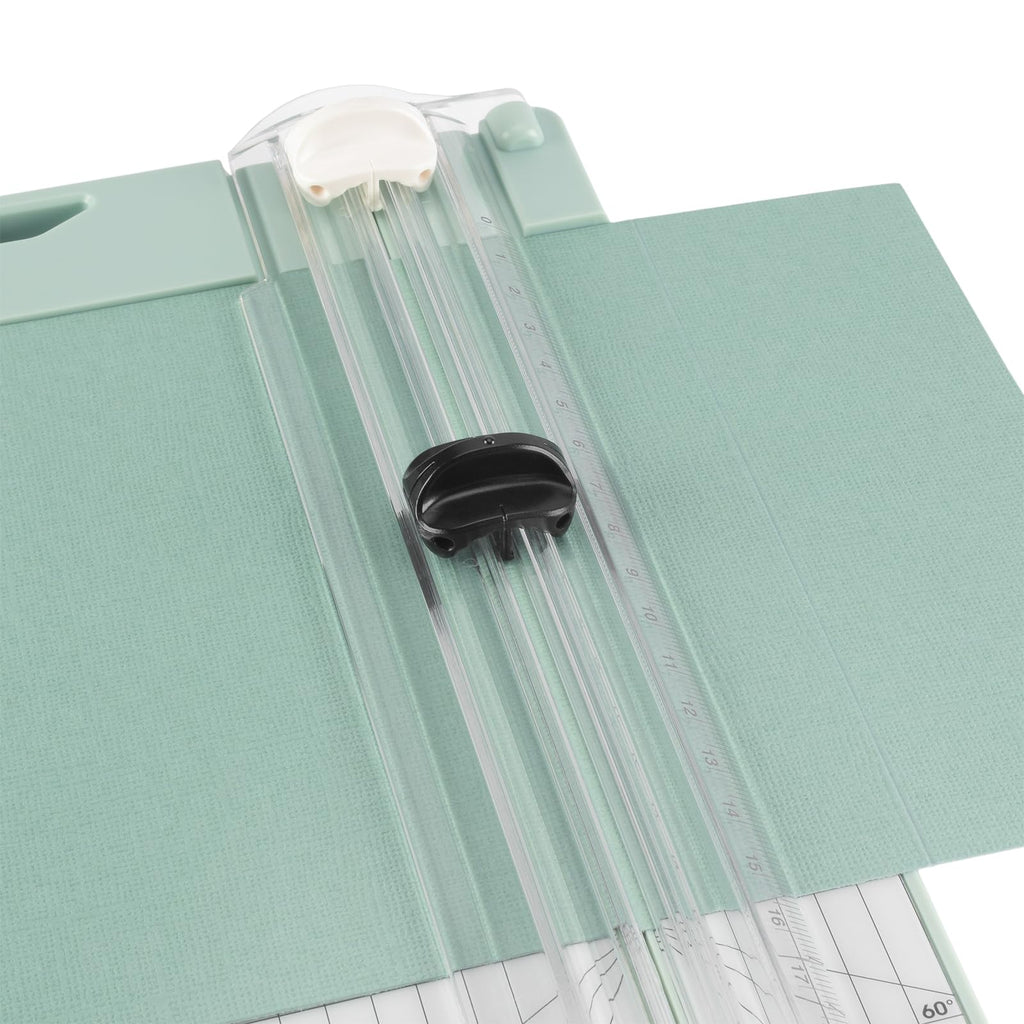 Vaessen Creative Papierschneider Mit Falzbrett 15x30,5cm, Mintgrün, für Scrapbooking und Karten Basteln