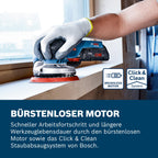 Bosch Professional 18V System Akku Exzenterschleifer GEX 18V-125 (inkl. Schleifteller (125mm), 1x Schleifpapier, Staubbeutel, L-BOXX, ohne Akku/Ladegerät)