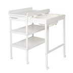 roba Bade Wickel Kombination + Wickelauflage Style grau - Mobiler Kombi Wickeltisch mit integrierter Badewanne - mit ausziehbarer Wickelfläche - Holz weiß