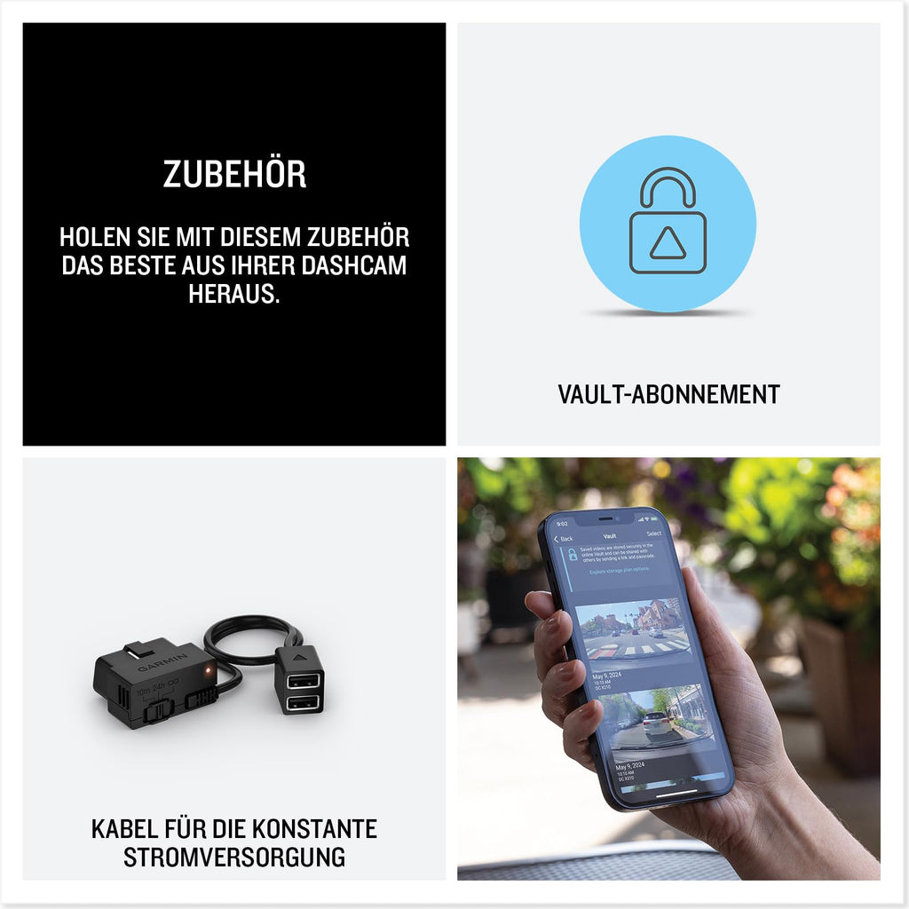 Garmin Dash Cam™ Mini 3 - kleine Dash Cam mit 1.080p HD-Auflösung, 140° Bildwinkel, Garmin Clarity Polfilter und automatischer Unfallerkennung