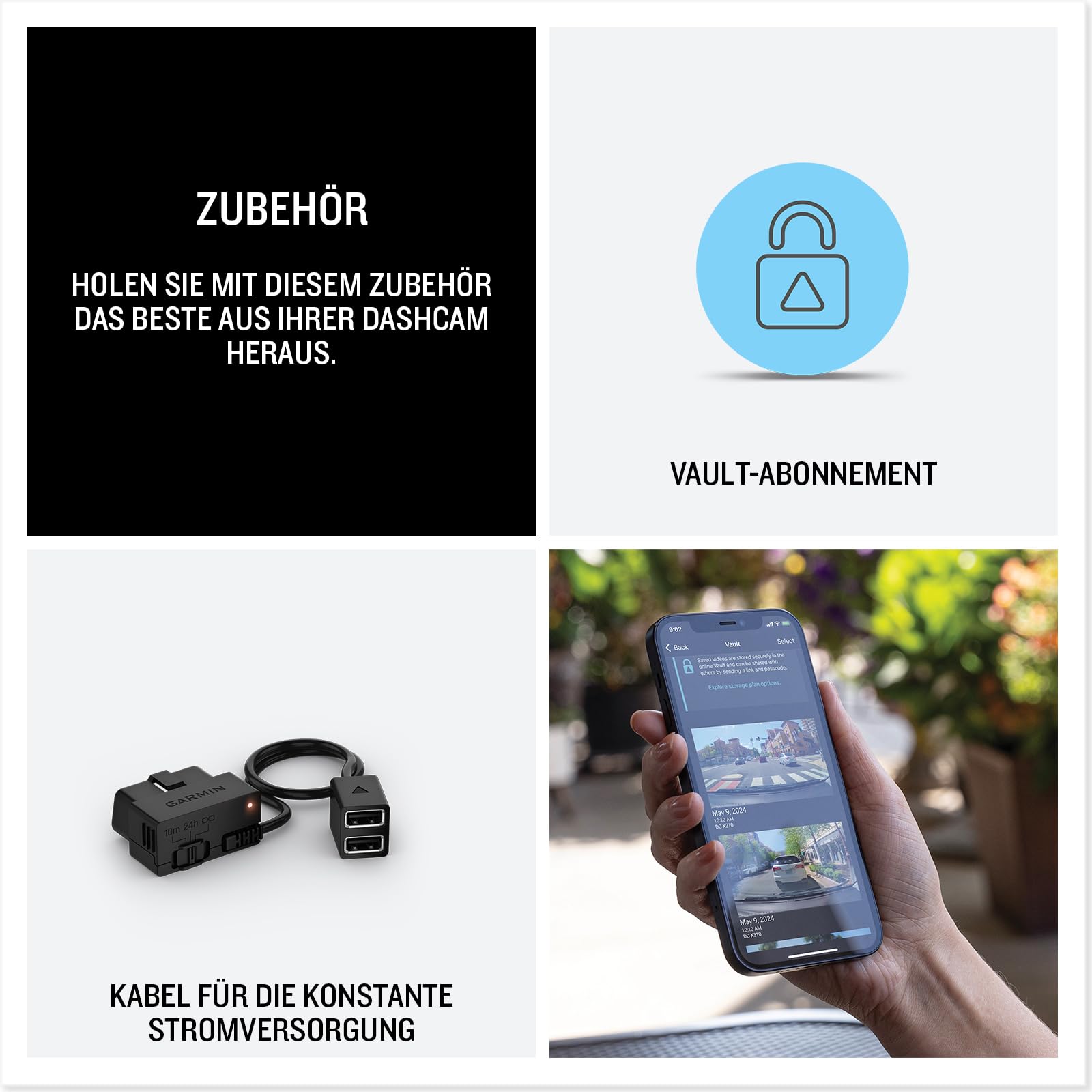 Garmin Dash Cam X110 - Premium Dash Cam mit 1.080p HD-Aufläsung, 140° Blickwinkel 2,4 Zoll LCD Display, Garmin Clarity Polfilter und automatischer Unfallerkennung