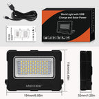 MEIKEE 80W Led Arbeitsleuchte 12000MAH LED Baustrahler Akku Strahler 4 Lichtmodi Campinglampe Tragbar 5 Helligkeiten Solar USB-Aufladung Akku Lampe für Camping, Garage, Bau, Reparatur, Notfall 2PCS