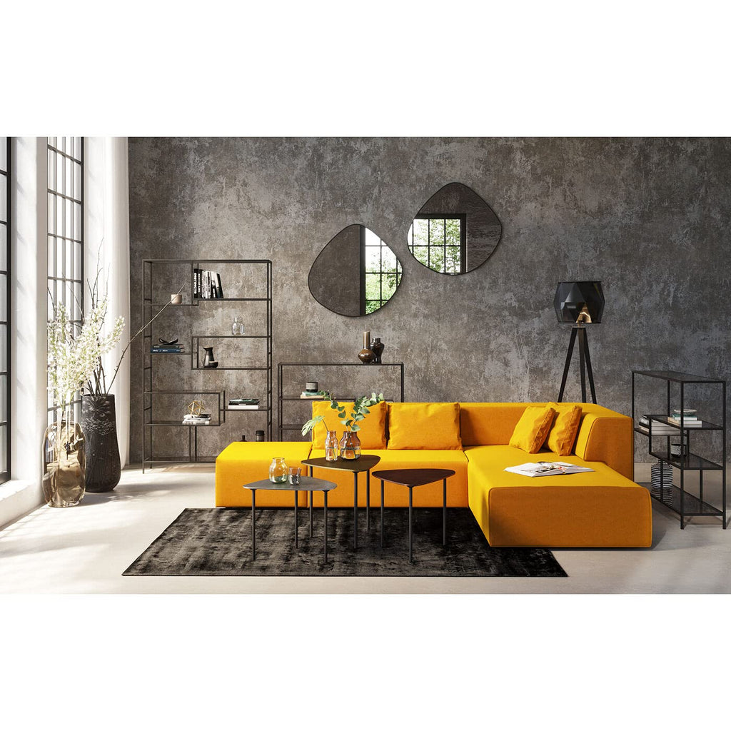 Kare Design Regal Loft, Schwarz, Stahl, Glas Fachböden, mit 5 Fachböden, schmal, freistehend, Wohnzimmer, Schlafzimmer, Flur, 100x115x30 cm (H/B/T)