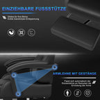 JUMMICO Gaming Stuhl Massage, Bürostuhl Ergonomisch Mit Massage-Lendenkissen, Gamer Stuhl verstellbare Rückenlehne 90-135°,und fußstütze, Gamingstuhl 150 kg belastbarkeit, Schwarz
