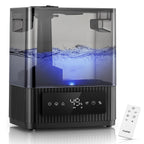 FOHERE Luftbefeuchter fürs Schlafzimmer, 6L Leiser Luftbefeuchter mit warmem und kühlem Nebel, 60H Laufzeit, Öldiffusor, Schlafmodus, 12H-Timer, Licht für heim Kinderzimmer Pflanzen Baby Kind