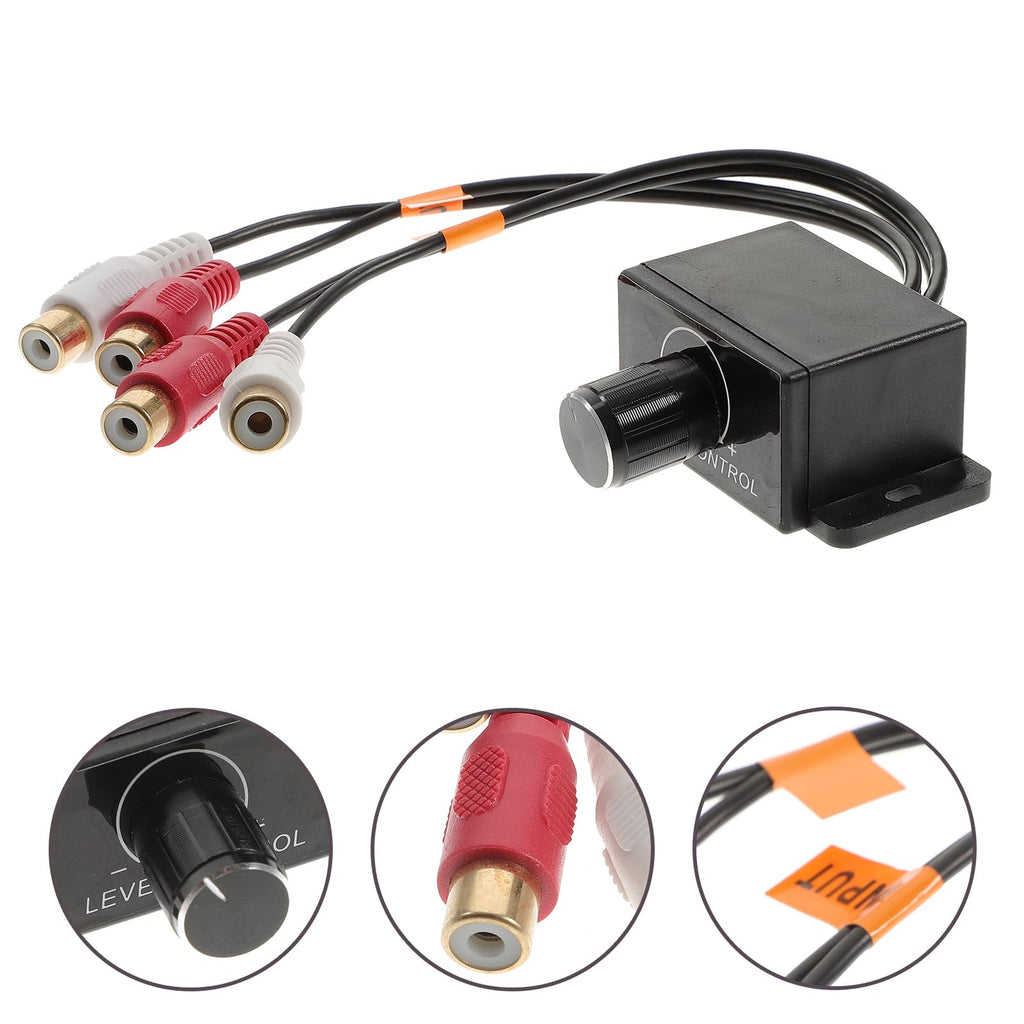 WINOMO Auto Volume Control Knob Remote Verstärker Level Bass Audio Lautstärkeregler mit 2 Cinchstecker endstufe Auto