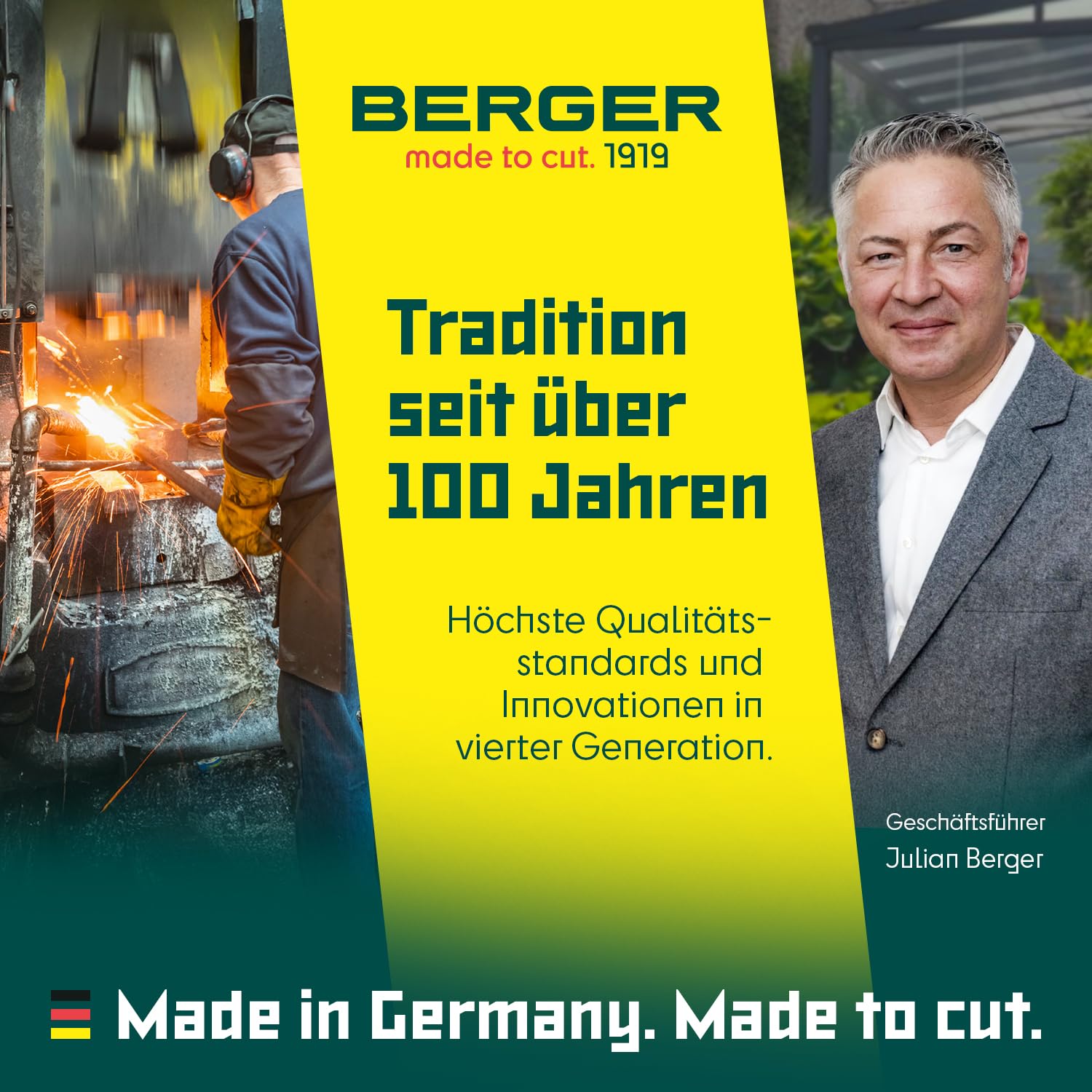 BERGER-Tools Heckenschere Komfort 4590 mit Wellenschliff und Anschlagdämpfer, Länge 54 cm, Rot, Heckenschere Komfort mit Wellenschliff 540mm