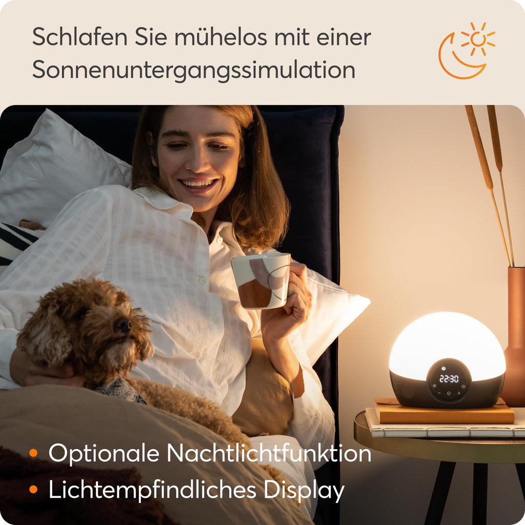 Lumie Bodyclock Glow 150 - Lichtwecker mit 10 Klängen und Einschlafsonnenuntergang