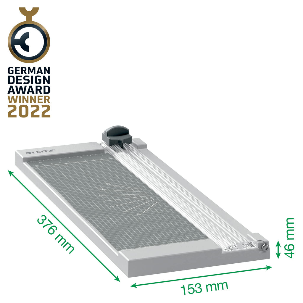 Leitz Home Papierschneider A4, Für bis zu 8 Blatt, Schneidemaschine mit 305 mm Schnittlänge, Scharfe, gehärtete Stahlklingen, Optimal für Heim-, Bastel- oder Hobbygebrauch, 90250000