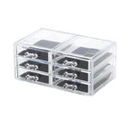 Compactor RAN6044 Make-up- und Schmuck-Aufbewahrungsbox mit 6 Schubladen, transparent, Polystyrol und Stoff, 23,8 x 15 x Höhe 11 cm