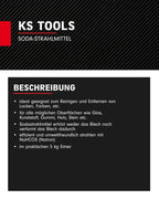 KS Tools Soda Strahlmittel 5 kg 515.1923 I < 0,5 mm Siebfraktion I Umweltfreundliches Reinigungsmittel mit Natron zum Reinigen und Entfernen von Farben oder Lacken