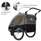 Tiggo S2 Kinderanhänger mit Federung Jogger 2 in 1 Kinder Buggy fahrradanhänger Anhänger 360° Drehbar (Grau)