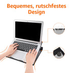 Amazon Basics Belüfteter, verstellbarer, ergonomischer Laptopständer, passend für ein Notebook bis 43,9 cm (17,3 Zoll), 33 x 28.7 x 18.5 cm, Schwarz