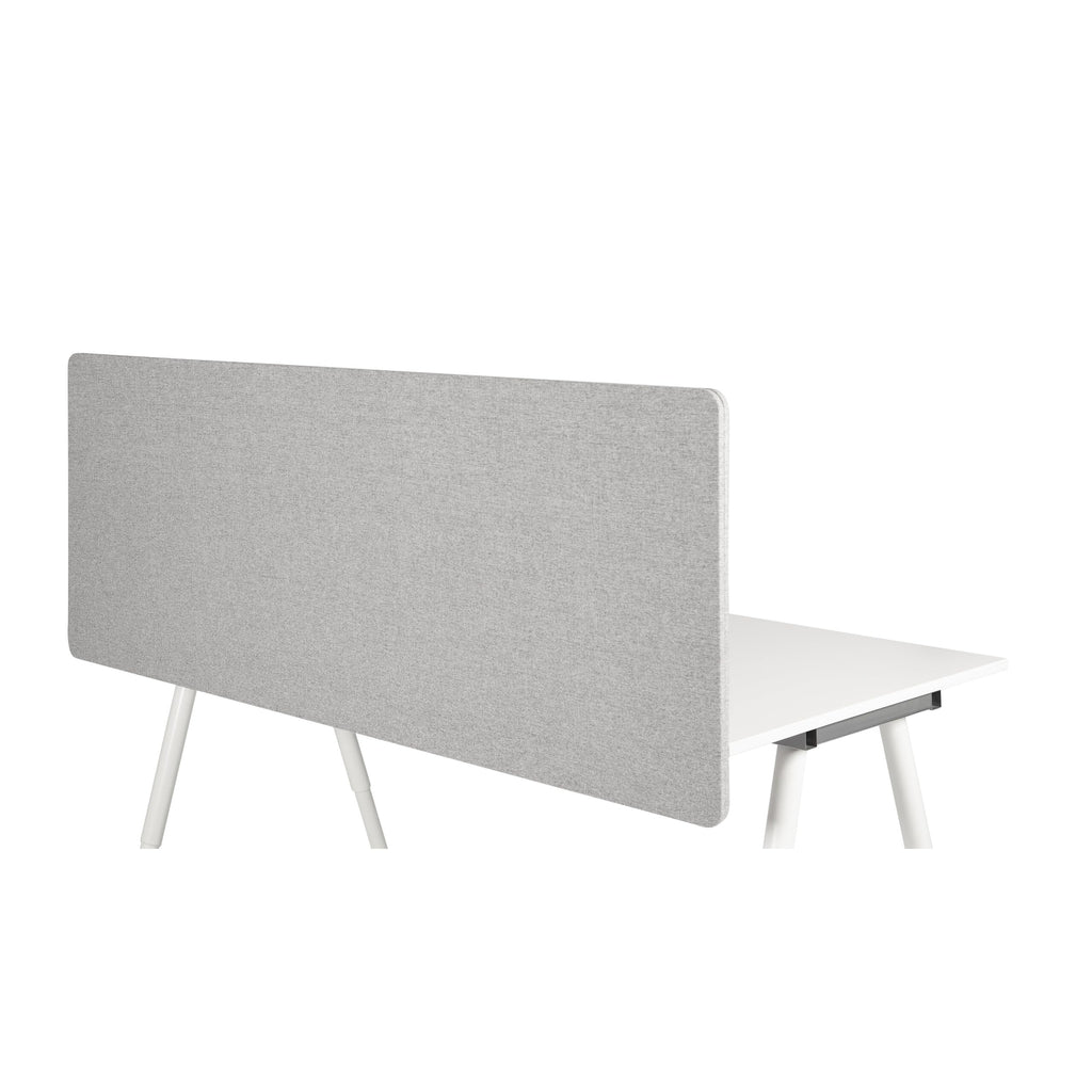 hjh OFFICE Akustik Trennwand Schreibtisch FLEXMIUT D 62 x 180 cm Stoff Hellgrau Sichtschutz Tischtrennwand 891010