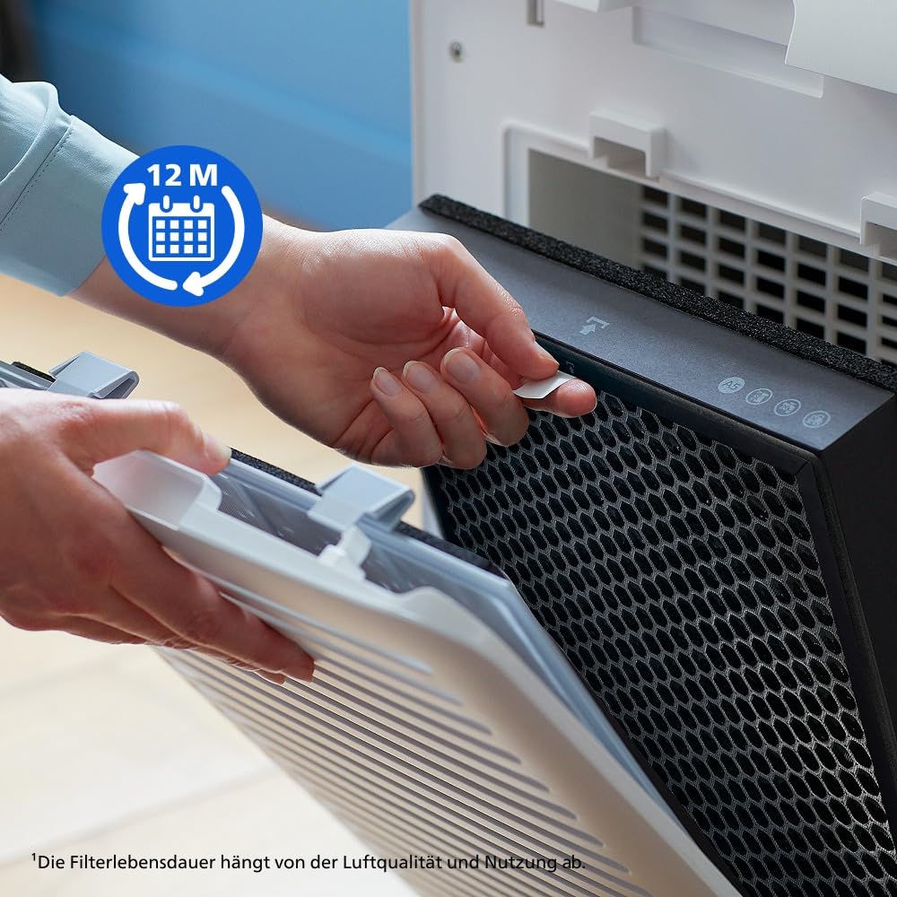 Philips Original Aktivkohlefilter für Luftreiniger Series 1000, Kompatibel für AC2729/10 und AC121x/10, Schwarz, FY1413/30